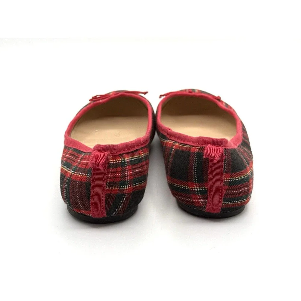 Crewcuts J. Crew kids tartan Holiday‎ Plaid Flats Girls Sz 5 5Y Christmas